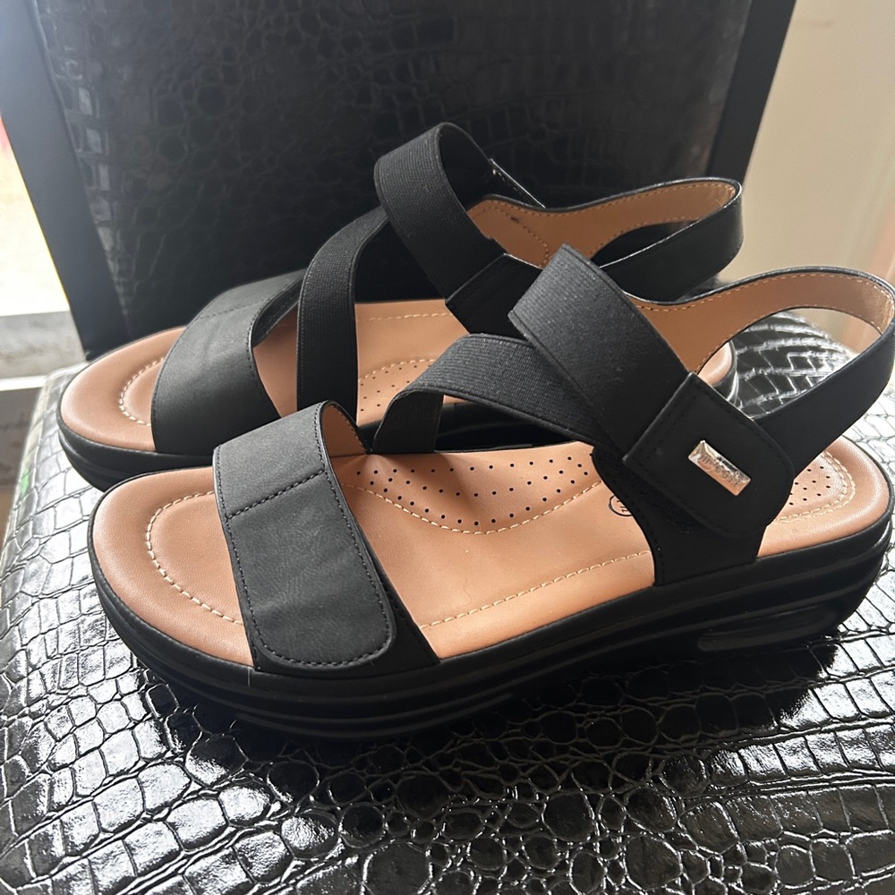 LNC Mysoft women’s platform walking cushioned sandals